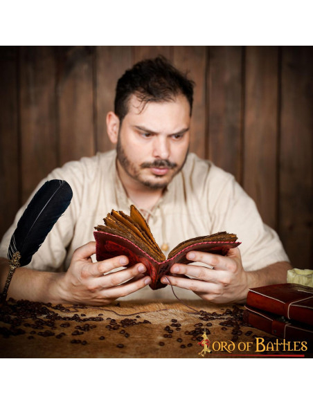 Diário medieval capa de couro design...