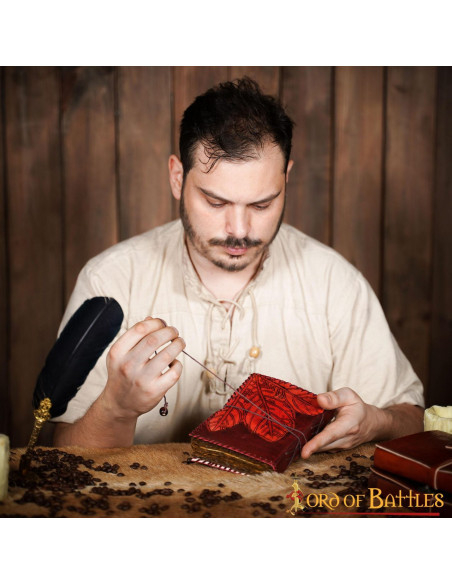 Diário medieval capa de couro design...