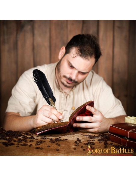 Diário medieval capa de couro design...