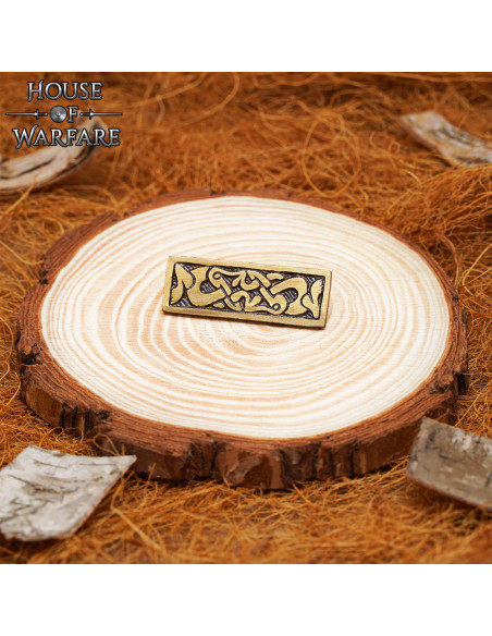 Placa decorativa viking em latão,...