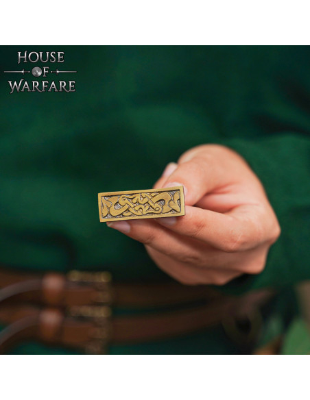 Placa decorativa viking em latão,...