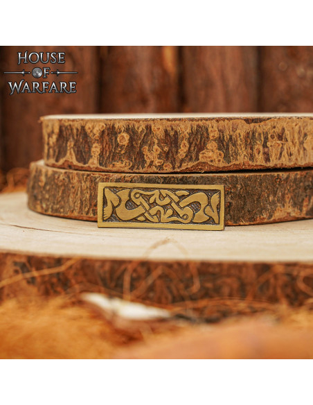 Placa decorativa viking em latão,...