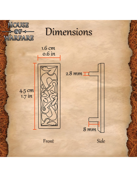 Placa decorativa viking em latão,...