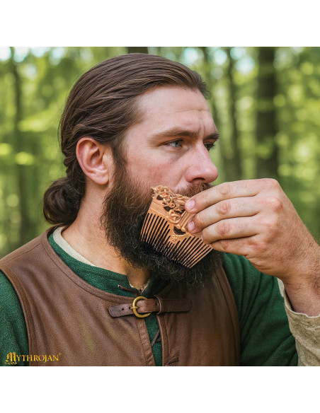 Pente viking em bronze com capa de...