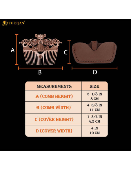 Pente viking em bronze com capa de...