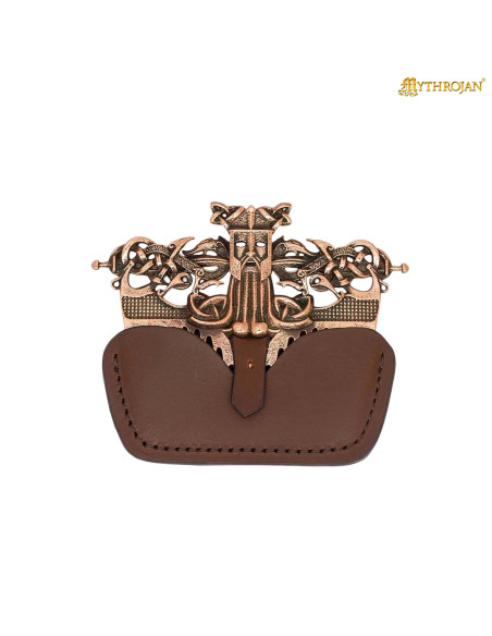 Pente viking em bronze com capa de...