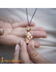 Pingente vikinga medieval dama Valquíria em bronze