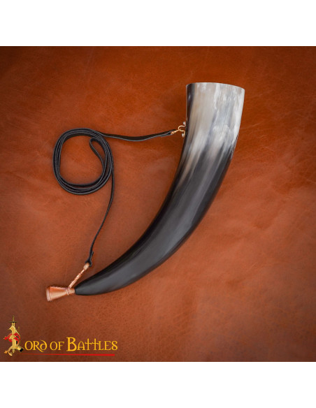 Chifre medieval autêntico com bocal...