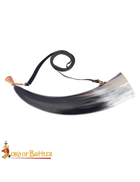 Chifre medieval autêntico com bocal...