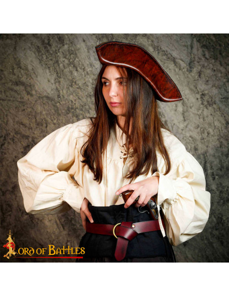 Cinto de couro fantasia feito à mão,...