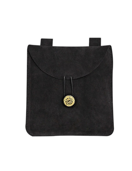 Bolsa medieval em couro de camurça...