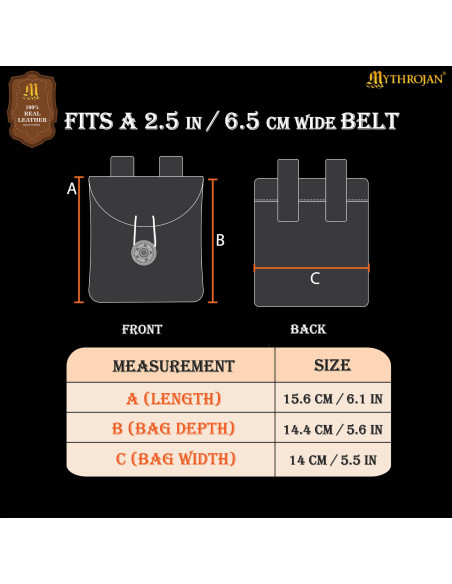 Bolsa pochete medieval de couro de...