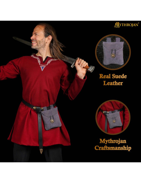 Bolsa pochete medieval de couro de...