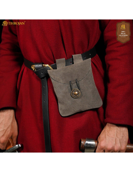 Bolsa pochete medieval de couro de...