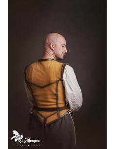 Coura medieval curta para homem, camurça amarela 2