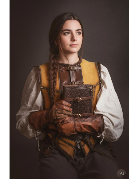 Coura medieval curta para mulher,...