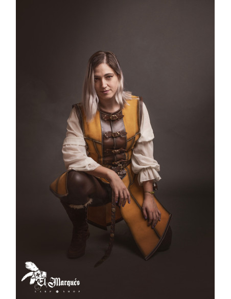 Coura medieval longa para mulher,...