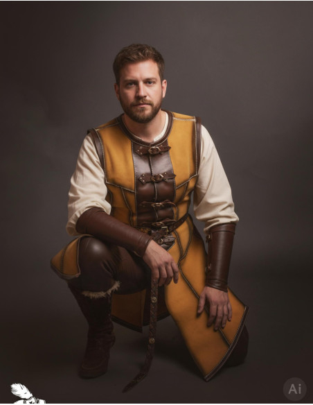 Coura medieval longa para homem,...