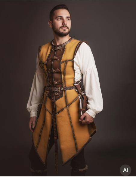 Coura medieval longa para homem,...