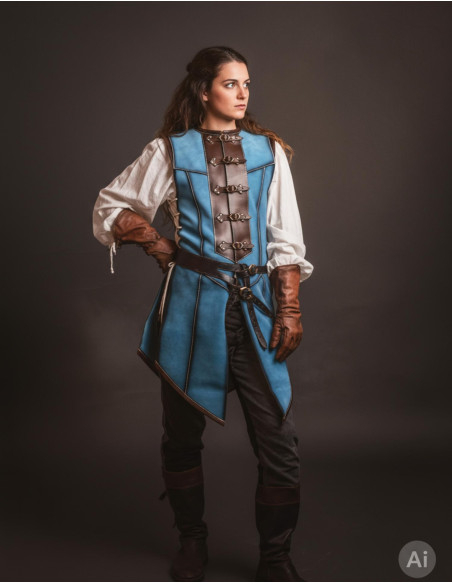 Coura medieval longa para mulher,...