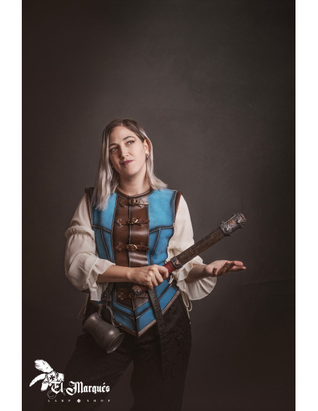 Coura medieval curta para mulher,...