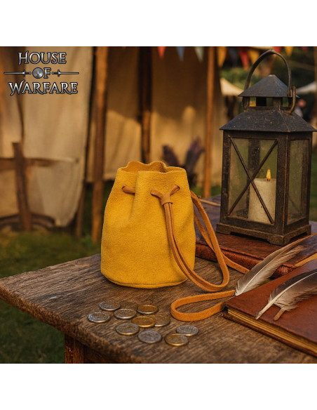 Bolsinha de camurça cor mostarda,...