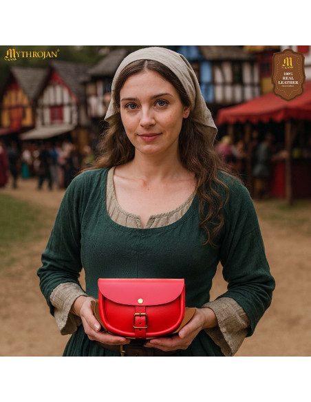 Bolsa medieval simples de couro, cor...