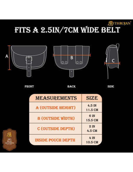 Bolsa medieval simples de couro, cor...