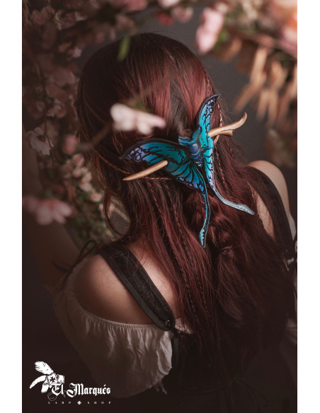 Presilha de cabelo de mariposa lunar...