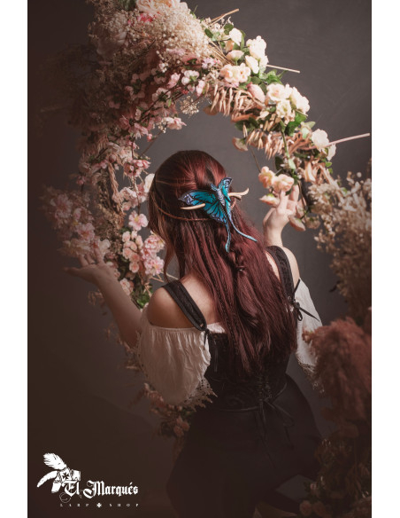 Presilha de cabelo de mariposa lunar...