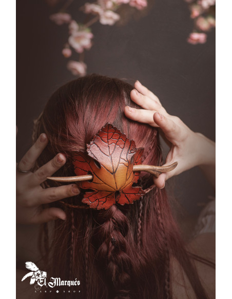 Presilha de cabelo de couro com...