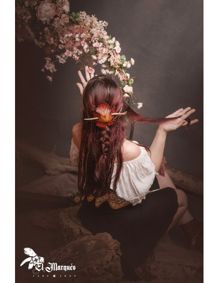 Presilha de cabelo de couro com...