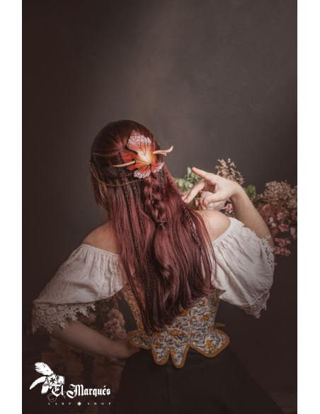 Presilha de cabelo de couro com...