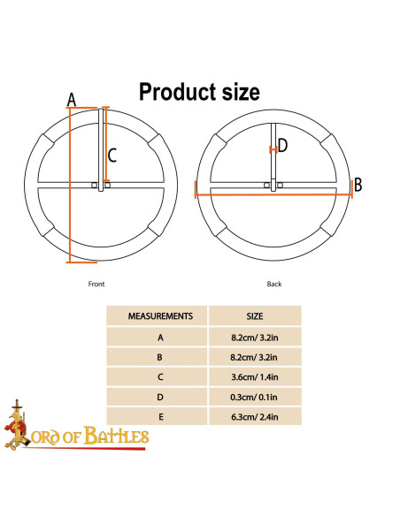 Fivela medieval redonda em prata (8,2...