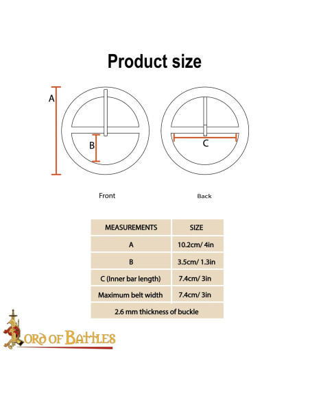 Fivela medieval redonda em latão (9,5...