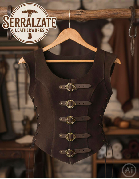 Justillo curto de couro Julienne,...