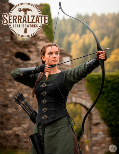 Justillo curto de couro Julienne, cor preta