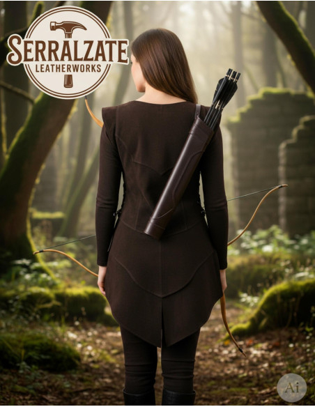 Justillo longo de couro Julienne em...