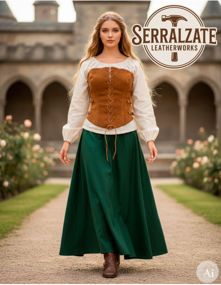 Corsé Princesa Aventureira em couro,...