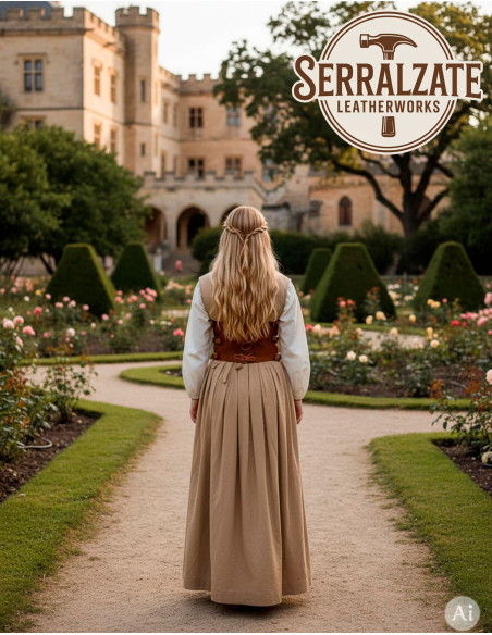 Corsé Princesa Aventureira em couro,...