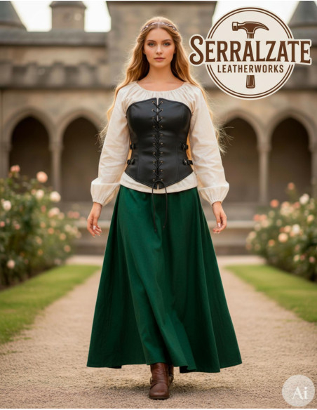 Corset Princesa Aventureira em couro,...