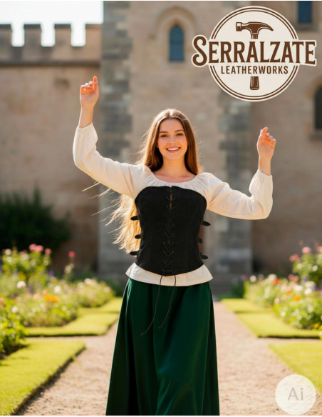 Corset Princesa Aventureira em couro,...