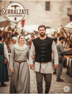 Colete Medieval Martín curto preto 2