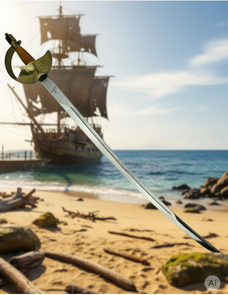 Espada Pirata de Cazoleta Forjada em...