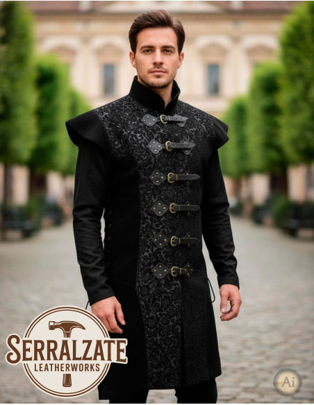 Colete longo Renascença em couro...