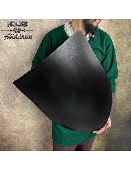 Escudo medieval de aço liso com...