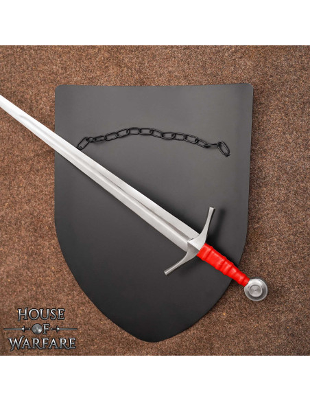 Escudo medieval de aço liso com...