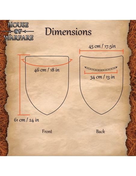 Escudo medieval de aço liso com...