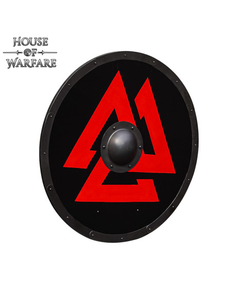 Escudo vikingue redondo em madeira...