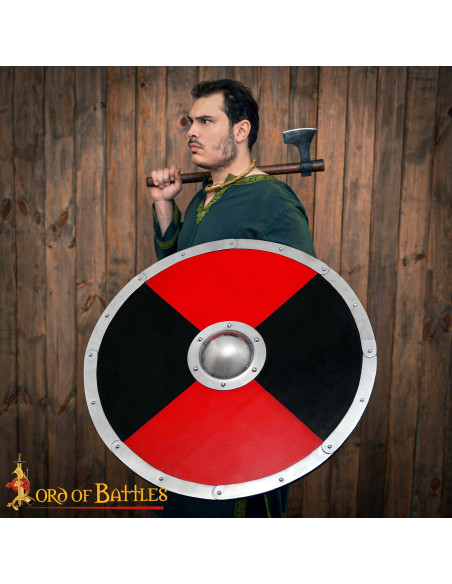 Escudo vikingue de combate em madeira...